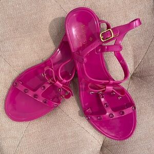 Kate Spade Fuchsia Sandals with Bow Accents
